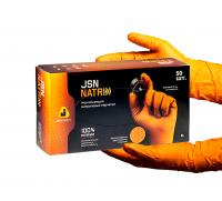 Перчатки нескользящие однораз. нитриловые JSN NATRIX, размер L, оранж